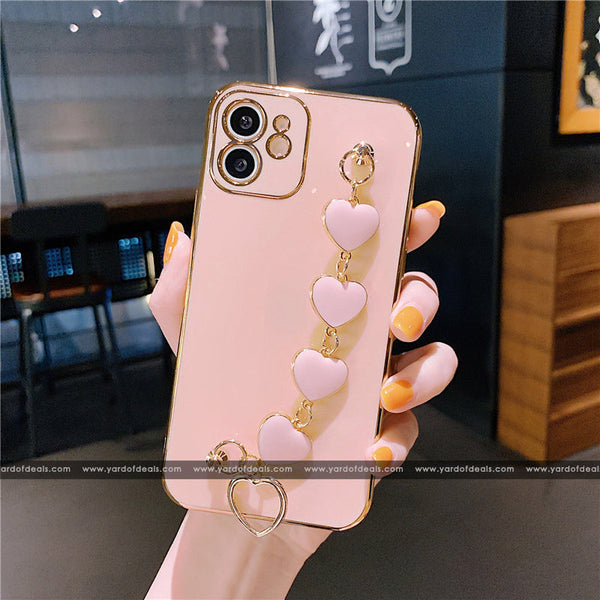 Love Heart Wrist Chain Silicone case for Oppo, Vivo & Realme