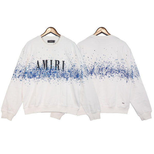 Latest Round-Neck Paint Print White Sweatshirt