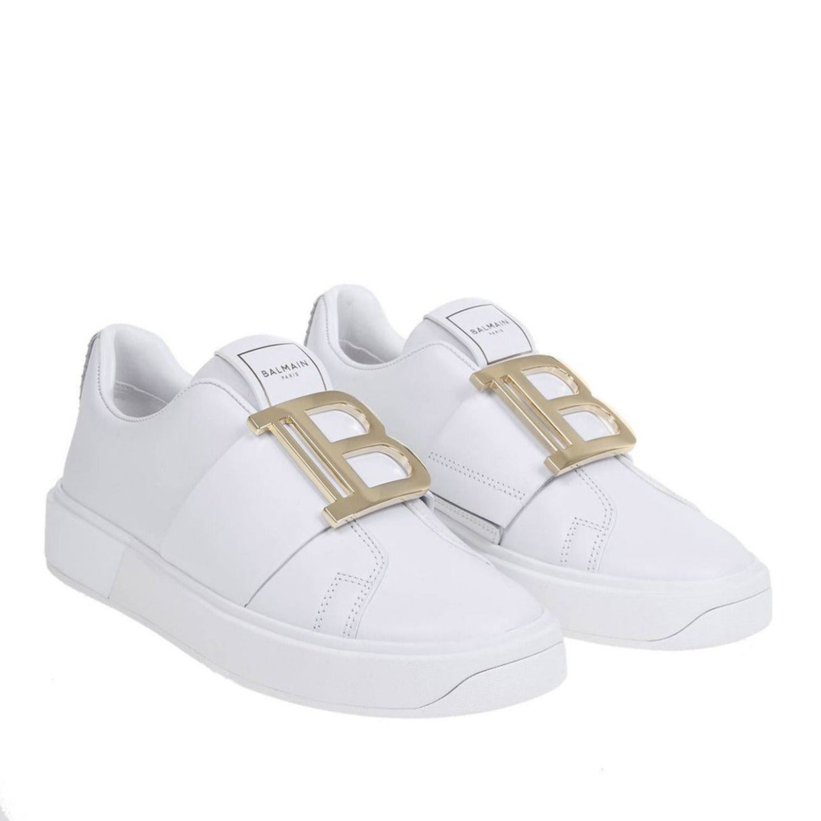 White B-Court Leather Sneakers