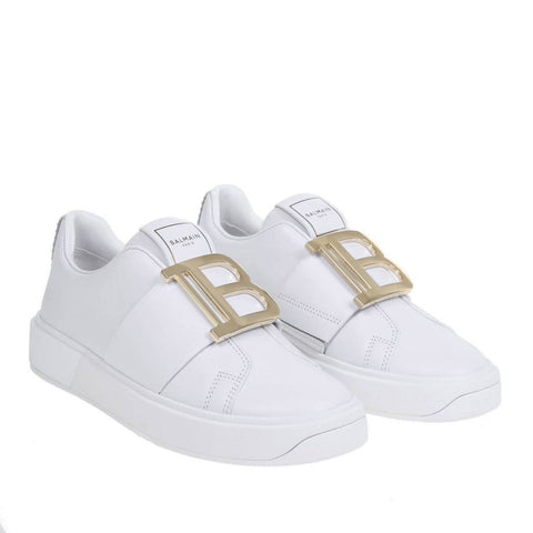 White B-Court Leather Sneakers