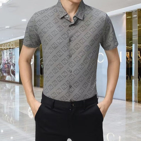 Latest Initial Print Stretchable Shirt