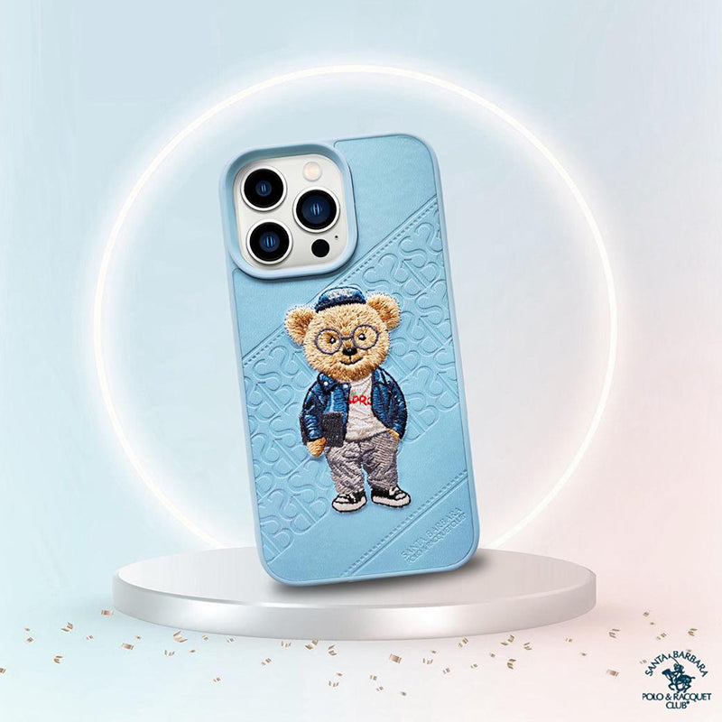 Santa Barbara Polo Bear Case Cover for Apple iPhone - Sky Blue