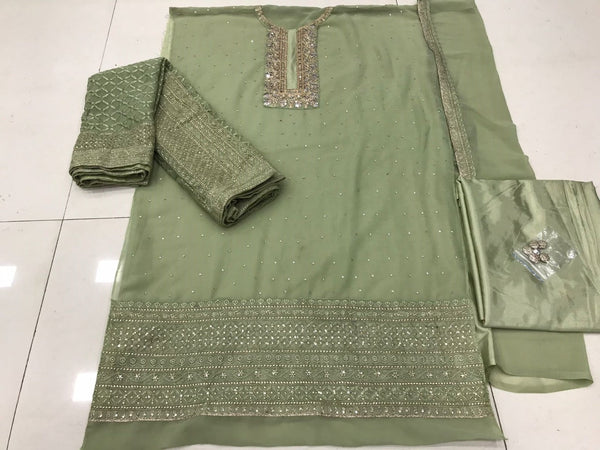 HEAVY NET EMBROIDERED DUPATTA WITH ORIGIONAL MIRROR HAND WORK KURTA SET