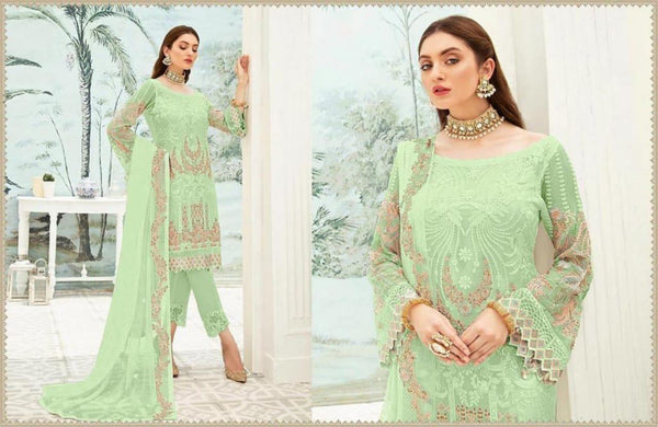 {SEMI-STITCHED} BEAUTIFULL PAKISTANI GEOGERTTE WITH NAZMEEM DUPPATA SUIT