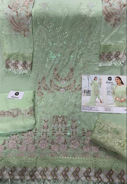 {SEMI-STITCHED} BEAUTIFULL PAKISTANI GEOGERTTE WITH NAZMEEM DUPPATA SUIT