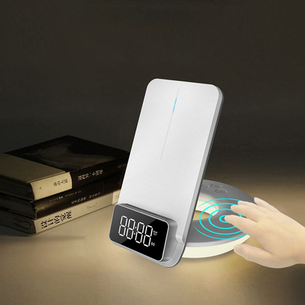 4 in 1 Wireless Fast Charger with Time Clock and Backlight