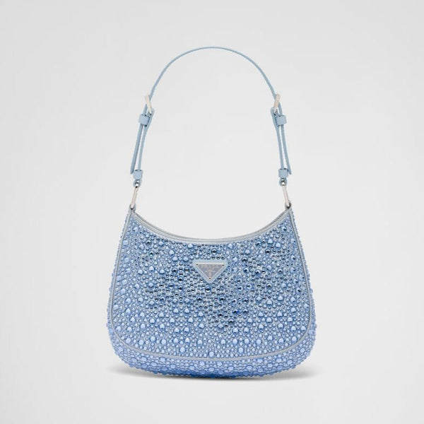 Cleo satin bag with crystals