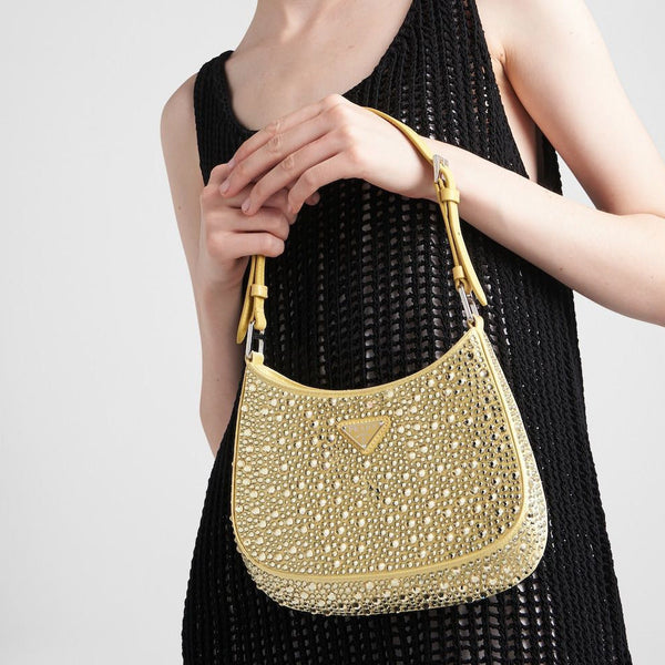 Cleo satin bag with crystals