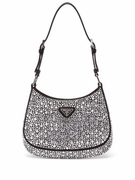 Cleo satin bag with crystals