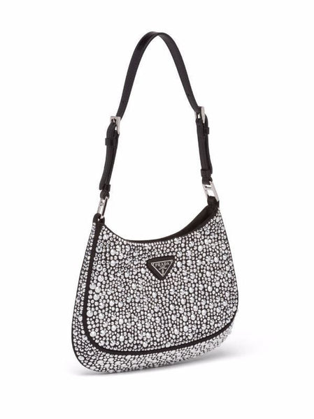 Cleo satin bag with crystals