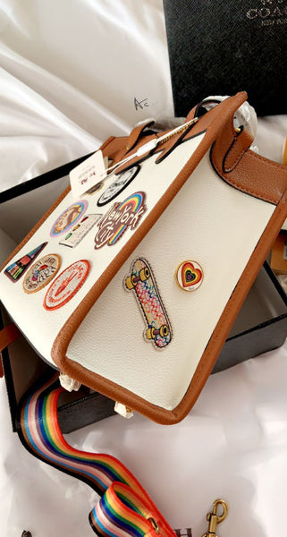 Luxury Patch Rainbow Tote Bag