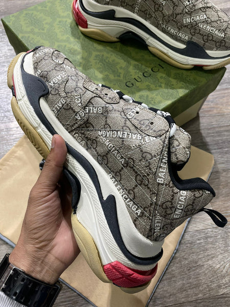 The Hacker Project Triple S Beige Sneakers