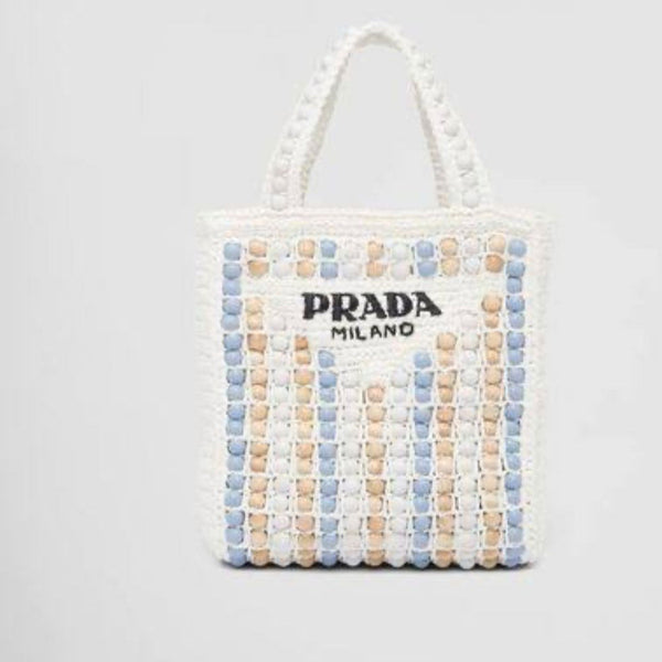 Imported Raffia & Wood Bead Tote