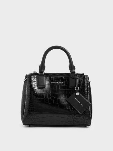 Luxury Croc-Effect Structured Bag