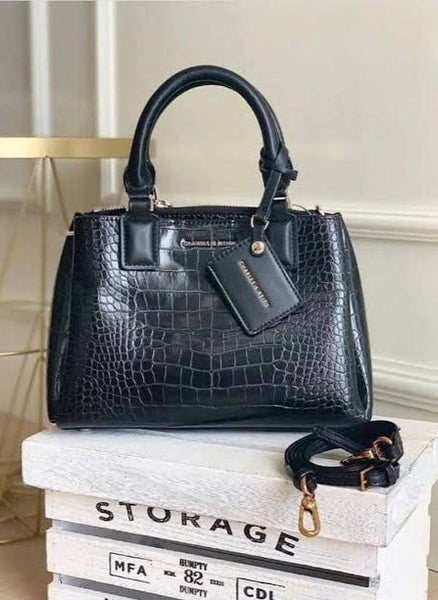 Luxury Croc-Effect Structured Bag