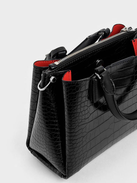 Luxury Croc-Effect Structured Bag