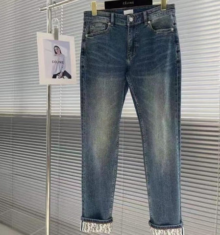 Luxury Cuffing Denim Jeans For Men