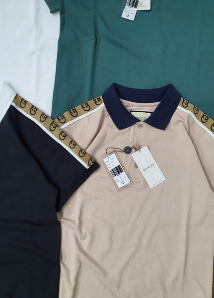 Polo Jacquard Webbing-Trimmed Tees