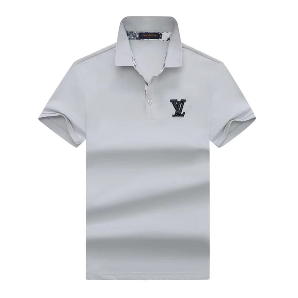 Short-Sleeved Letter Embroidery Polo T-Shirt