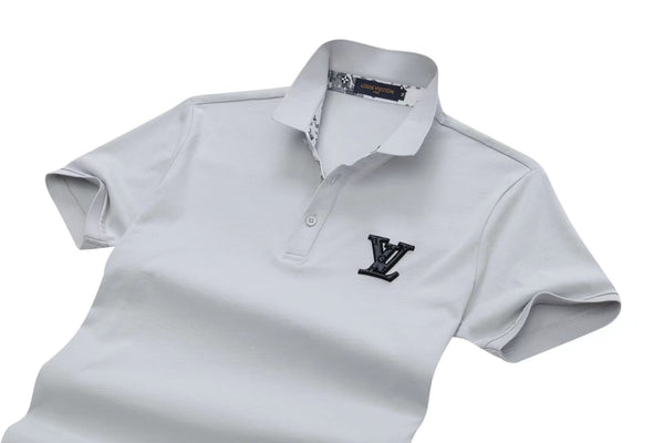 Short-Sleeved Letter Embroidery Polo T-Shirt