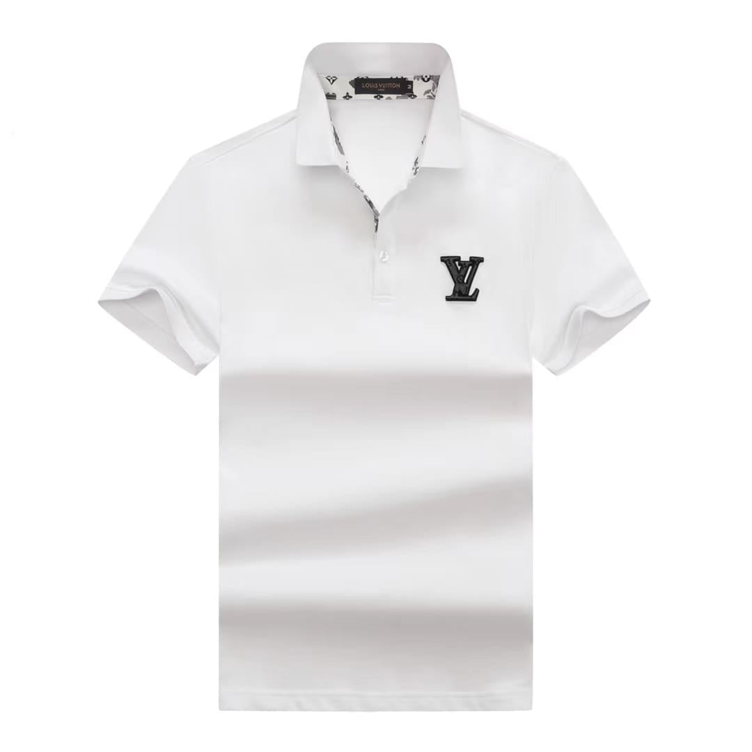 Short-Sleeved Letter Embroidery Polo T-Shirt