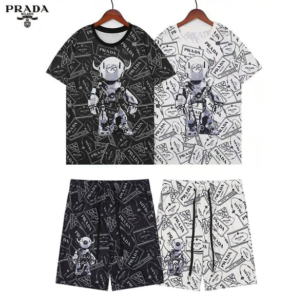 Printed Short Sleeves T-Shirt And Shorts