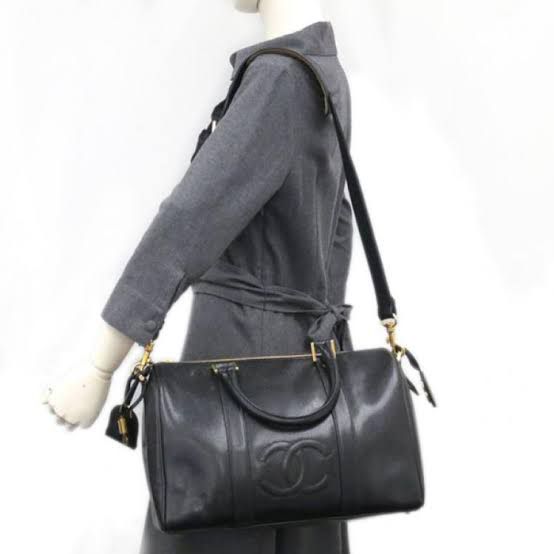 Solid Black Shoulder Leather bag