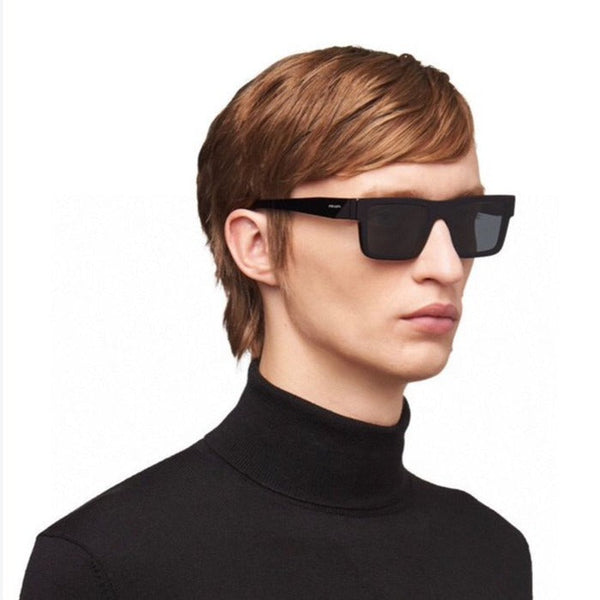 Initial On Arm Black Sunglasses