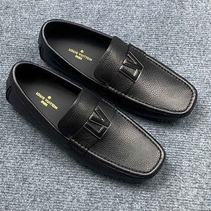 Black Classic Leather Loafers For Men