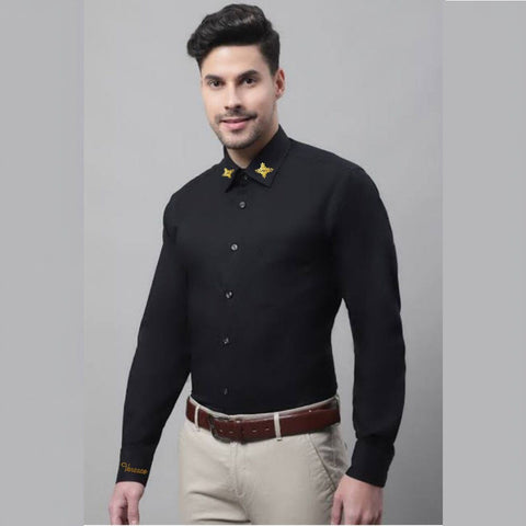 Classic Neckline Embroidery Shirts For Men