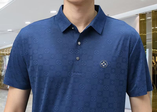 Embossed Short Sleeve Polo T-Shirts