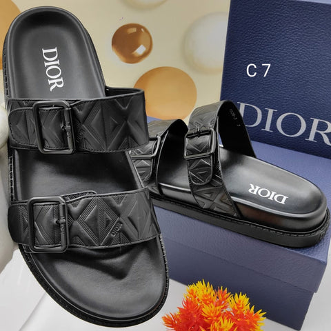 Monk Upper Design Embossed Slippers