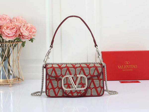 V-logo Embellished Tote Bag