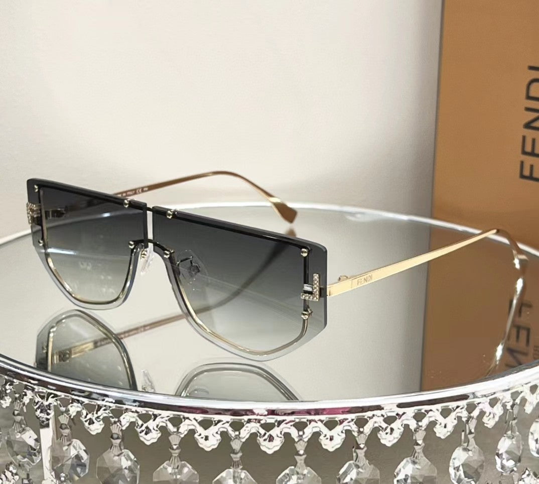 Geometric Metal Women Rectangular Sunglasses