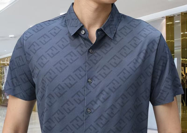 Latest Initial Print Stretchable Shirt