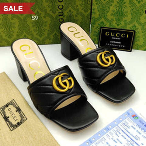 Black Plaque Leather Sandals