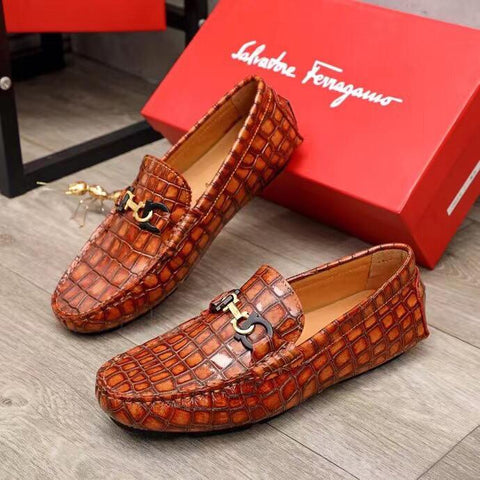 Premium Croco Embossed Pattern Loafers