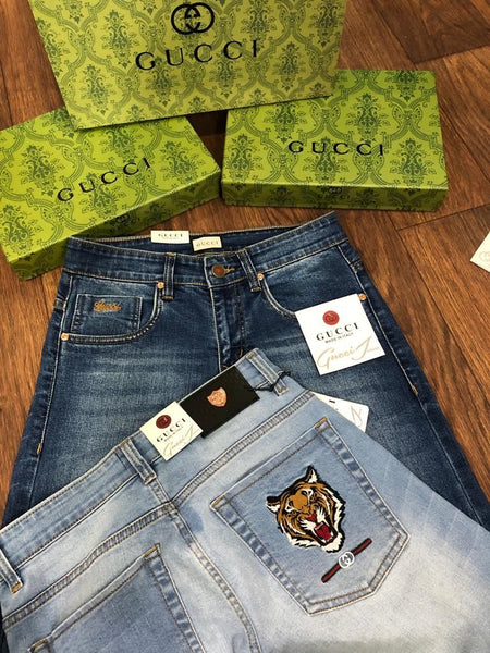 Tiger Embroidery Denim For Men