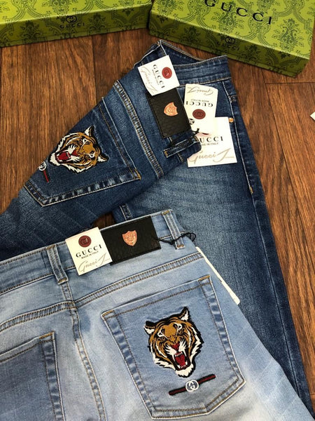 Tiger Embroidery Denim For Men