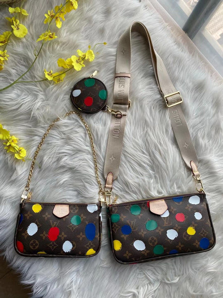 Polka dot Multi Pochette Strap Bag