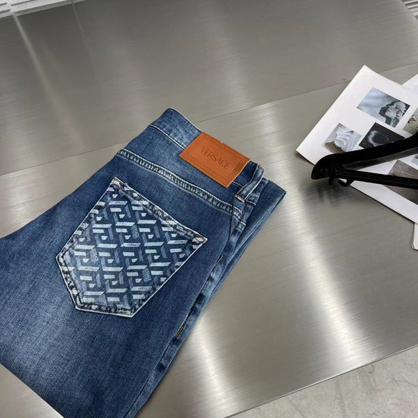 Initial Printed pockets Denim For Men.