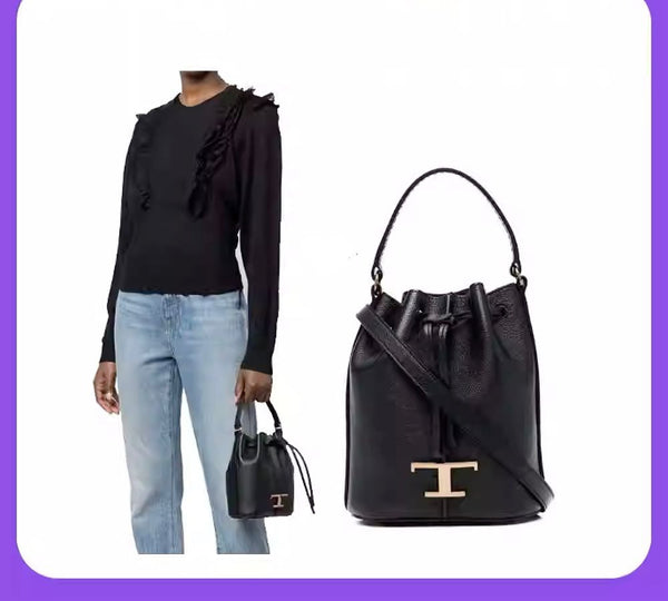 Premium Leather Bucket Bag For Ladies