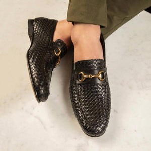 Latest Woven Leather Horsebit Loafer