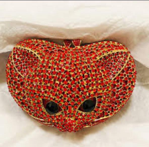 Red Fox Crystal Evening Bag