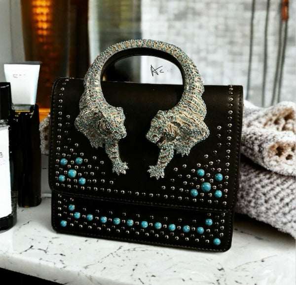 Roar Crystal-Embellished Shoulder Bag