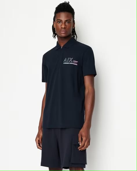 Summer Beats Organic Stretch Zip Closure Polo T-Shirt