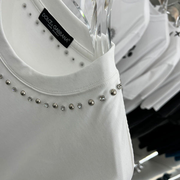 Cotton Crew Neck Drop Shoulder T-Shirt  Untilled  Studs