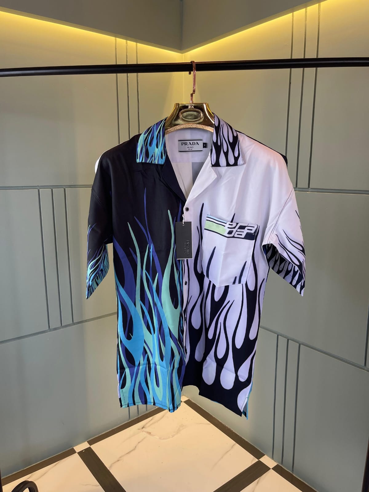 Latest Double Match Flames Print Shirt