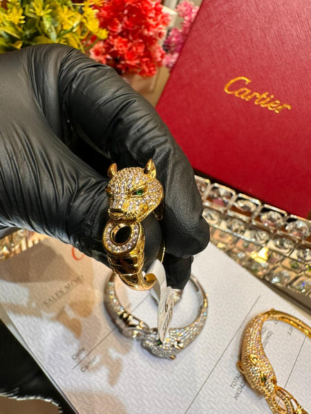 Luxurious Gold  Panther Bracelet & Ring  Set