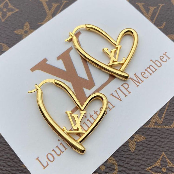 Fall In Love Heart Earrings  Gold